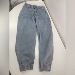 GOGO Jeans USA Jogger Women 1/25 Light Wash Elastic Cuffs